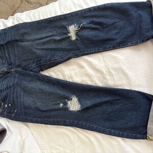 GAP Women's Blue Distressed Boyfriend Jeans